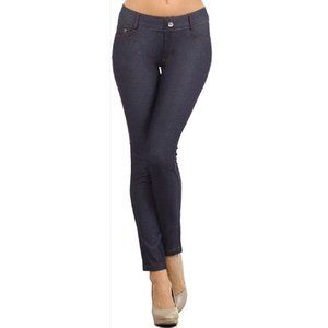 Yelete Womens Jegging Stretch Skinny Pants S/M Nav